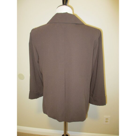 GIORGIO SANTANGELO Brown Womens Blazer Jacket Size 10 With Cuffed Sleeves & Butt - Picture 4 of 5